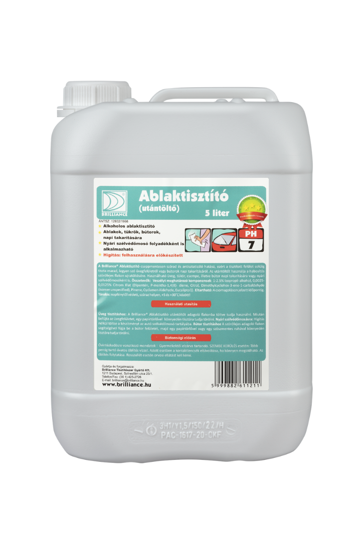 Brilliance® Ablaktisztító (utántöltő) 5 liter